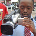 boy using video camera