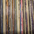 records making a pattern from Camden Market