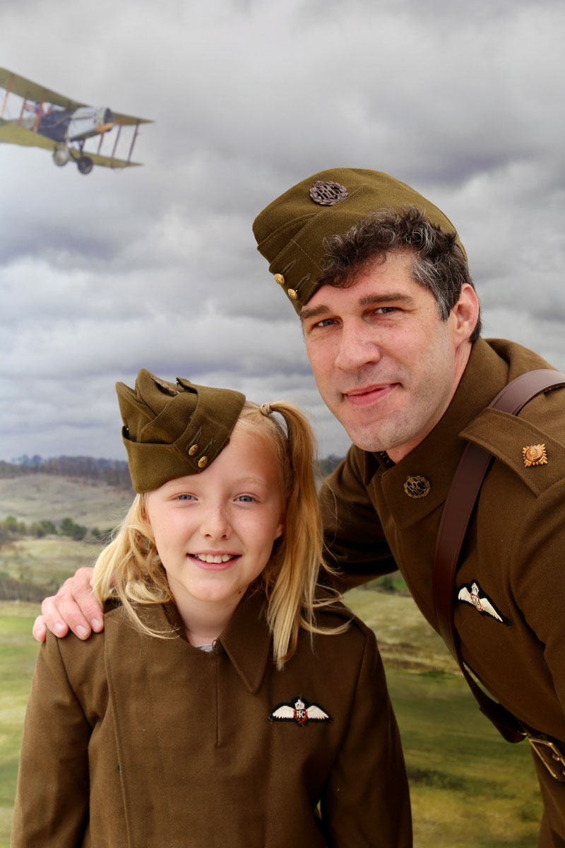 Volunteer and actor in uniform