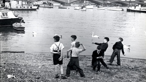 playing on the Thames foreshore