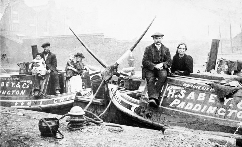 Families on canal boats