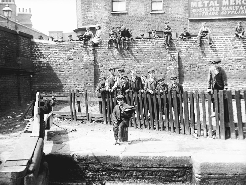 Children on canal bank